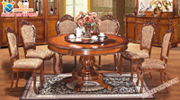Ensemble de salle à manger en teck antique au design luxueux, style français, table à manger blanche et dorée, chaises à dossier haut, nouvelle arrivée
