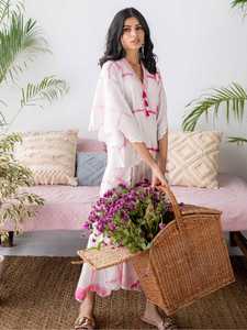 2022 Tie Dye Caftan pour dames tissé coton Long caftan parole longueur robe de soirée naturel pour plage été Bikini couverture - Product Image 3