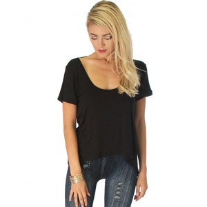 Mujeres Deep Open back T Shirt señoras nuevos diseños de espalda camisetas de manga larga última moda con material de tela transpirable - Product Image 1