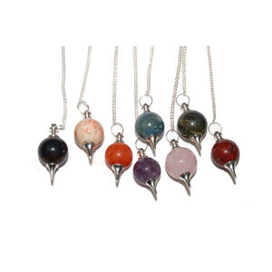 Suministros de bruja al mejor precio, mezcla de péndulos de bolas de piedras preciosas | Péndulos de bolas | Mezcla de péndulos de piedras preciosas para terapia - Product Image 1