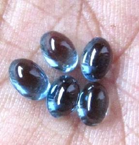 Cabujones ovalados lisos de Topacio Azul de Londres Natural de 4mm y 5mm, fabricante de cristal suelto, tienda en línea, precio competitivo, calidad AAA ahora - Product Image 1