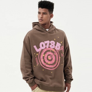 Sweat surdimensionné brodé pour hommes, pull, personnalisé, en Chenille, vente en gros, serviette, sweat à capuche, - Product Image 3