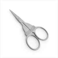 Ciseaux à cuticules fantaisie brodés, pour soins des ongles, en acier inoxydable, lame tranchante, pointe droite, motif imprimé