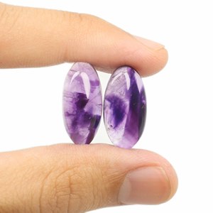 Natural púrpura estrella amatista suelta piedra preciosa suave cabujón 23x10-23x11mm tamaño ovalado para la fabricación de joyas - Product Image 1