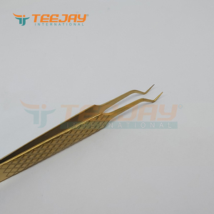 Pincettes professionnelles pour Extension de cils, en titane or V, outils de maquillage, instrument, fait main, pour levage de faux cils, pièces - Product Image 5