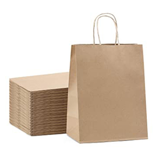 Sac en papier Kraft brun, de haute qualité, poignée tordue - Product Image 1
