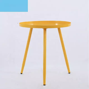 Mesa redonda pequeña de hierro forjado para el hogar, triángulo minimalista moderno - Product Image 2