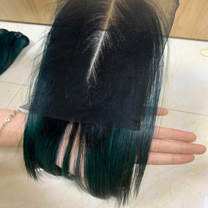 ผมต่อเวียดนามแท้ คุณภาพสูง สีออมเบร ดำ/เขียว ตรงธรรมชาติ 100% ไม่ผ่านการแปรรูป ราคาขายส่ง - Product Image 6