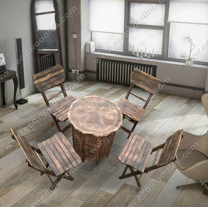 Modern Bamboo <b>Round</b> <b>Dining</b> <b>Table</b> <b>4</b> Chairs <b>Set</b> Lightweight Eco-friendly Furniture <b>for</b> Outdoor or Indoor Wholesale and Bulk Sale - Product Image 2