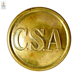 OEM Wholesale Customized Antique Brass 2-Hole <b>Buttons</b> Gold Alloy Shank Style Eco-Friendly Plating Uniform Jacket Coat Tunic - Product Image 2