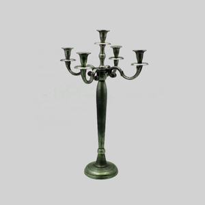 Candelabro negro brillante de 3 brazos, centros de mesa de aluminio niquelado, decoración para el hogar hecha a mano personalizada, venta al por mayor - Product Image 1