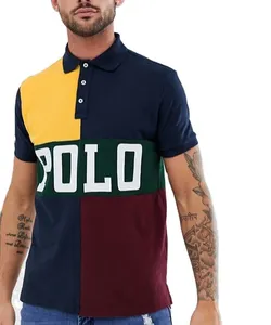 Camisa de polo de cor branca, alta qualidade, casual, personalizada, impressão de logotipo, camiseta polo para homens