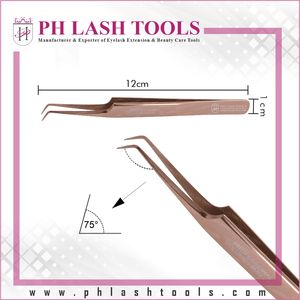 Rose Gold Eyelash Extensionแหนบ,แหนบสำหรับEyelash Extension Pro 6มม.75องศา,แหนบสำหรับEyelash Extension - Product Image 5