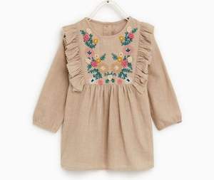 -Trendy-New-Stylish-<b>Baby</b>-<b>Girl</b> Frock--<b>Dress</b> with Beautiful Embroidery & Customize in Any Size & Color =2021 - Product Image 1