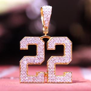Personalizzato Hiphop moda ghiacciato zircone diamante piatto <span class=keywords><strong>d</strong></span>'oro <span class=keywords><strong>925</strong></span> in <span class=keywords><strong>argento</strong></span> Sterling lettera collana pendente per gli uomini - Product Image 5