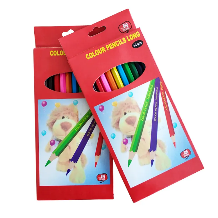 مدرسة مخصصة 12-اللون الطبيعي قلم رصاص ألوان خشبي