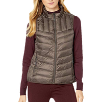Veste matelassée d'hiver décontractée pour femmes demi-manches personnalisées à capuche produit de vente en gros à bas prix
