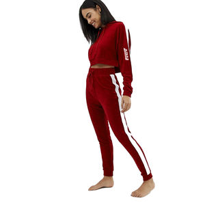 Survêtement professionnel uni pour femmes, survêtement en Polyester, haut court en polaire personnalisé, ensembles à capuche à vendre - Product Image 5