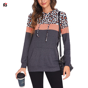 Sudaderas con capucha y sudaderas para mujer Diseño de leopardo Estampado Jersey Estilo Logotipo personalizado Mangas completas Ropa de calle informal - Product Image 5