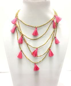 Vente en gros de collier bohème tendance pour dames perles de rocaille colorées pour mariage et fiançailles - Product Image 1