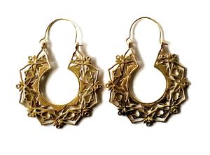 Pendientes de aro hechos en la India para mujeres y niñas, aretes de latón, precio al por mayor - Product Image 2