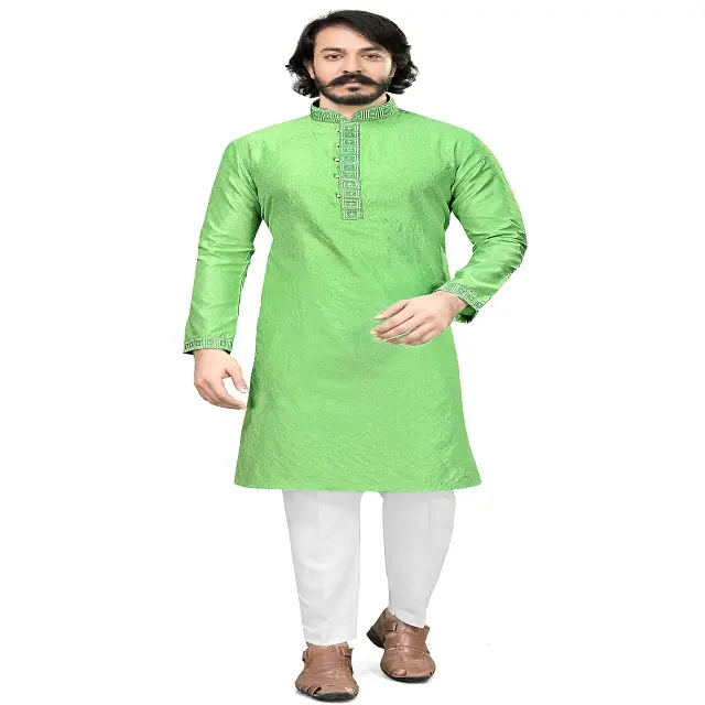 Индийская мужская туника, индийское длинное платье для мужчин, дизайнерская Курта и пижама, мужская рубашка