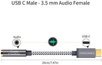 CableCreation USB-C auf 3,5mm Adapter mit Realtek DAC Chip Hi-Res Audio Typ-C Kopfhörerbuchse für iPhone 17 16 Pro Samsung S24