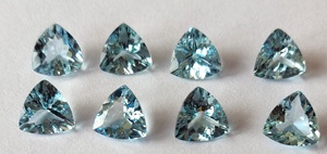 Aigue-marine en forme de tricinière, aigue-marine de Type Santa Maria, 6 mm à 8mm, qualité supérieure - Product Image 4