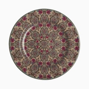 Placa de hierro redonda con diseño de calcomanía impresa para vajilla, vajilla de alta calidad, cargador de Metal, elegante - Product Image 1