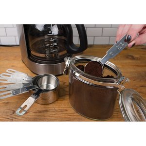 Tazas medidoras de acero inoxidable de primera calidad con asas grabadas, herramientas de cocina duraderas para cocinar y hornear - Product Image 3