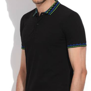 T-shirt décontracté pour homme noir à prix avantageux 100% coton à manches courtes - Product Image 1