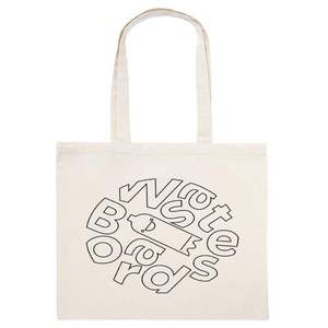 Bolso de mano con estampado de letras estilo nacional de algodón orgánico - Product Image 4