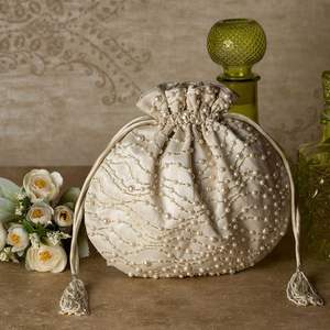 Moderno 2022 Modpotli Bag Beautiful Pearl Work Latcan Elegante Zari Bordado Tela de seda Patrón de avestruz Bolsos de noche para fiesta - Product Image 1