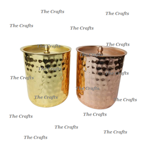 Portavelas votivo de metal martillado de primera calidad en color oro y cobre a un precio asequible - Product Image 1