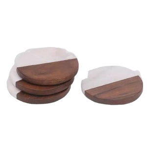Wood Drink <b>Coasters</b> <b>with</b> <b>Holder</b> Pieces Wooden <b>Coasters</b> Cup <b>Coaster</b> <b>Set</b> for Bar Kitchen Home at Star Crafts India - Product Image 1