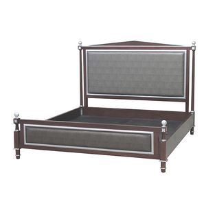Lit pleine taille en acajou massif, design moderne du milieu du siècle, avec rangement, charme historique et artisanat de menuiserie opulent, finition platine - Product Image 6
