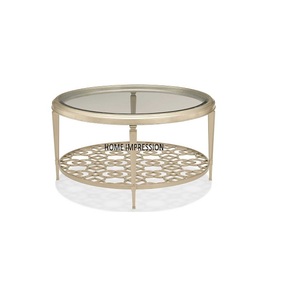 Fancy Handmade Luxury <b>Mirror</b> Top Round Metal Centerpiece Designer Coffee Table Decorative Metal <b>Antique</b> for Wholesale Suppliers - Product Image 3