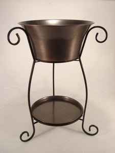 Bañera de fiesta de bebidas de cobre con soporte para uso en bar de hotel - Product Image 6