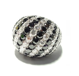 Bague de cocktail de mariage Hyperbole en or blanc 18 carats avec diamant noir, design élégant en forme de boule fantaisie, prix usine Hong Kong - Product Image 1