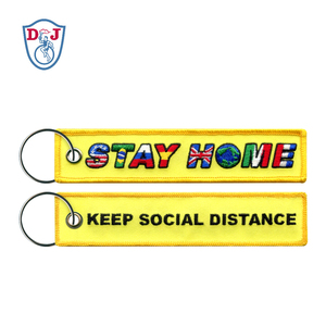 Vải Thẻ Chìa Khóa Với Các Tùy Chỉnh Ở Lại Nhà Thêu Thiết Kế Thăng Hoa Keyring <span class=keywords><strong>Key</strong></span> Fob - Product Image 4