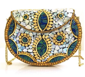 Bolso de mano de mosaico de metal hecho a mano de diseño único de alta calidad para mujeres y niñas bolso vintage a precio al por mayor de LUXURY CRAFTS - Product Image 1