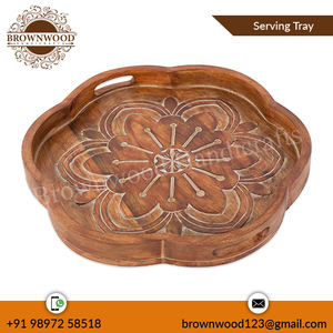 Bandeja de madera de Mango sólido hecho a mano para servir, de alta calidad, para mesa de centro, hoteles y restaurantes, uso a bajo precio - Product Image 3