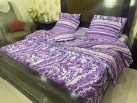 Ensemble de couette 7 pièces 100% coton à motif floral pour chambre à coucher et salon