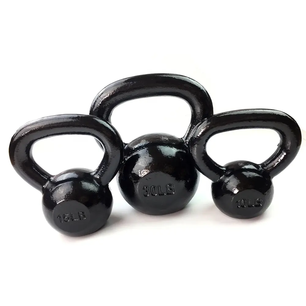 High Quality 4KG - 48KG 5LB - 100LB Weights Paint Coated Black Cast Iron Kettlebell