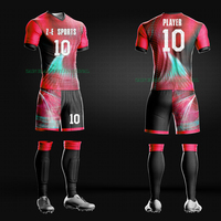 Maillots et shorts de football personnalisés imprimés par sublimation, directement de l'usine, respirants et à séchage rapide, uniformes de football professionnels unisexes
