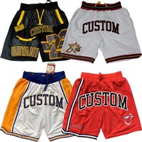 Short de basket-ball avec logo personnalisé, logo sergé, broderie 2022 de maille vierge, design d'équipe, vente en gros