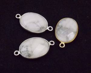 Ovale Forme Jaspe Gemme Résultats Plaqué Or Double Bail Facettes Lunette Connecteur Fabrication de Bijoux À La Main Charme En Laiton MM - Product Image 1