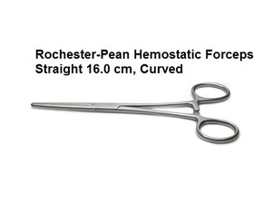 Rochester Pean-Pinzas hemostáticas curvadas de 19,0 Cm, hechas de acero inoxidable de calidad alemana - Product Image 2