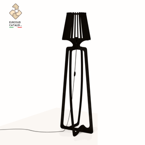 Lampada da terra in legno naturale made in italy con sistema ad incastro per soggiorno. Betulla 12mm design di WLLALLA - Product Image 5
