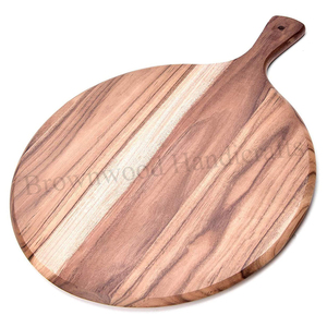 Tabla de cortar de madera de acacia sostenible Tabla de cortar de madera personalizada de alta calidad con mango para el hogar y el restaurante - Product Image 1